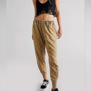 "One Betty Quilted pants/joggers", By "Free people one"